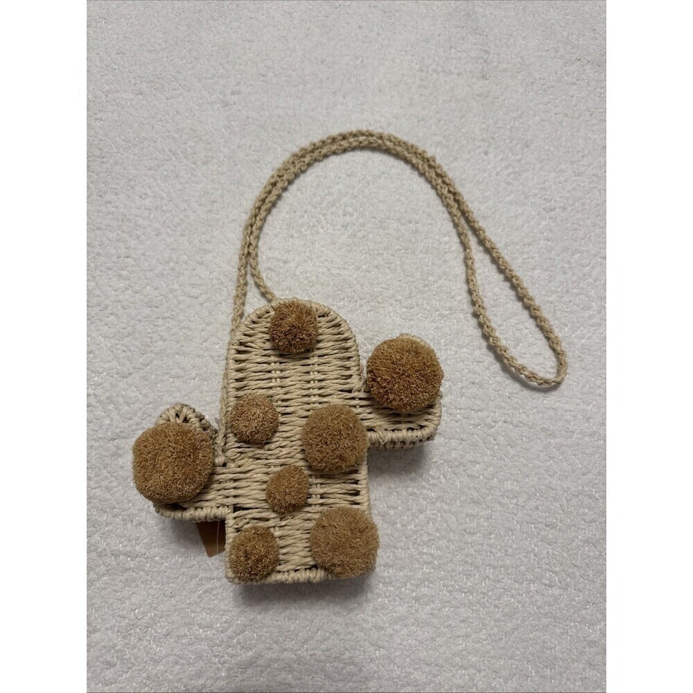 Savanna Natural Rattan Cactus Crossbody Purse Unique Fun Whimsy Western NEW